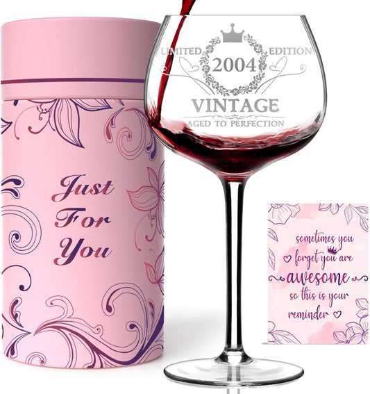 50TH Birthday Gifts for Her. Vintage 1975 Engraved 50th Wine Glass. 50 Year Old Birthday Decorations For Women. Funny 50 Bday Gifts Idea For Women. Friends. Daughter. Sister Mom - Turning 50 Present